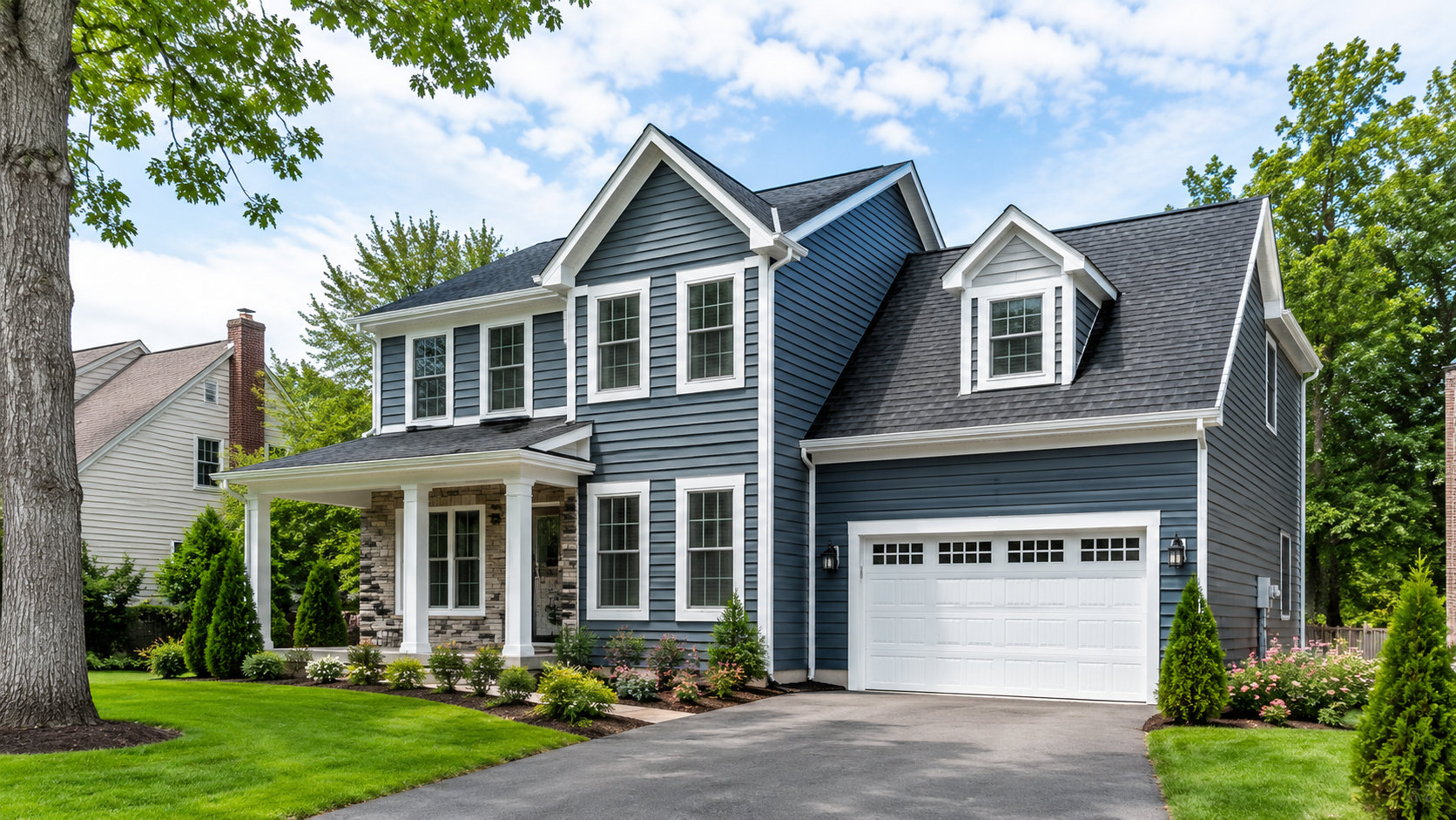 Maryland home with fresh premium vinyl siding improving protection and curb appeal